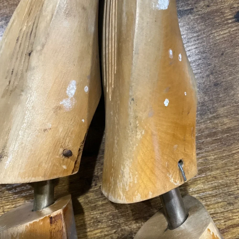 Vintage Nadex Wood Shoe‎ Trees Size 9 Adjustable Split Toe Shoe Shapers Vented